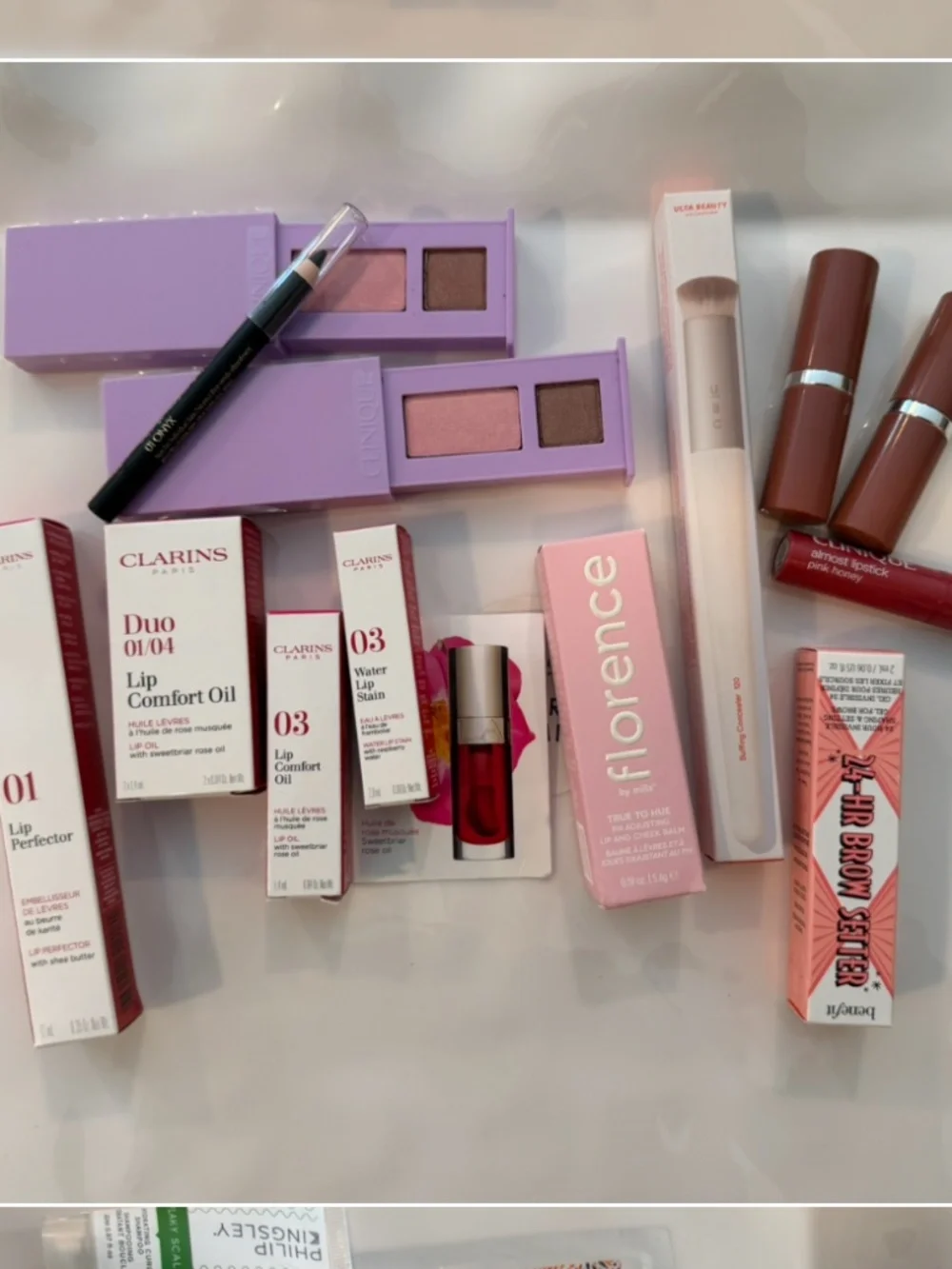 NWT Designer Make up Set Lot Clarins Clinique Benefit Cosmetics Lip Eye